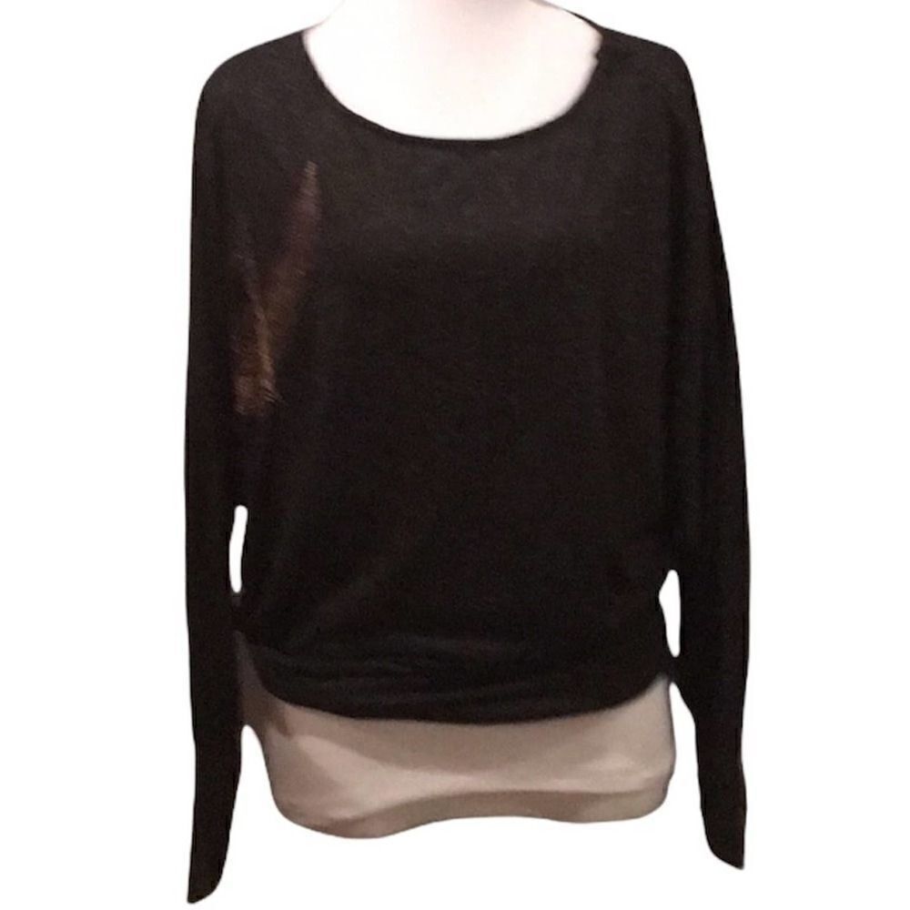 Industry Gun Metal Brown Women’s Large Crewneck Long Sleeve Stitched Shirt Top